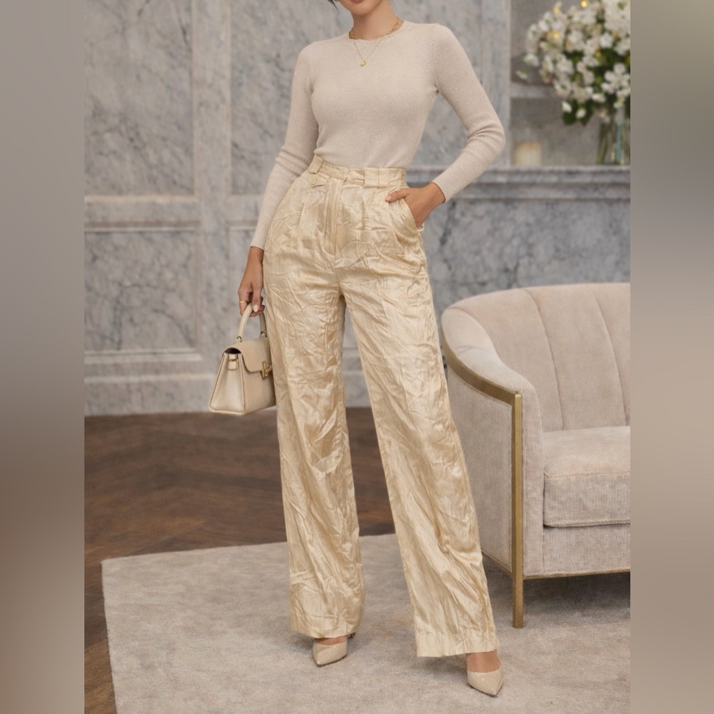 Shona Joy Cream Wide‎ Leg Pants
